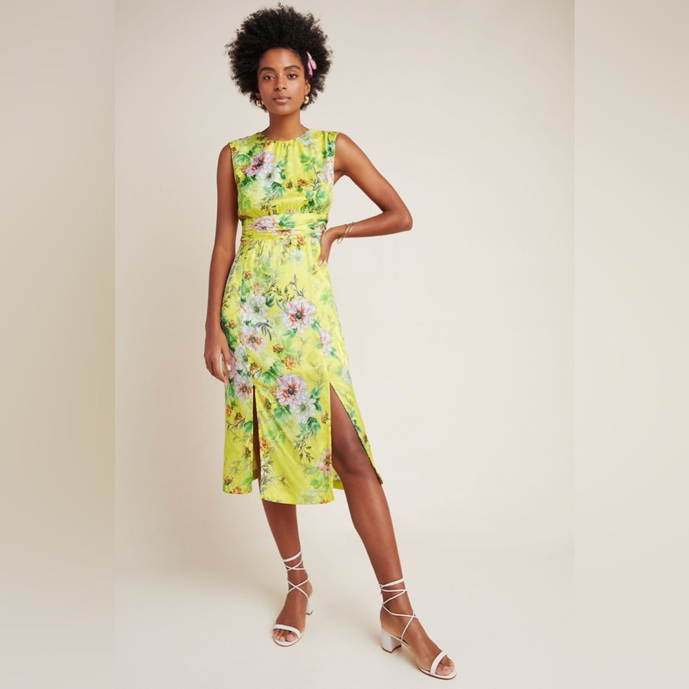NWT Anthropologie Sparrow Silky Midi Floral Dress Sz 2